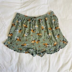 Floral Green Medium Women's Shorts 100% Rayon Super comfy